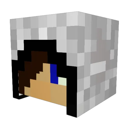 manomao Minecraft avatar head, 3D render