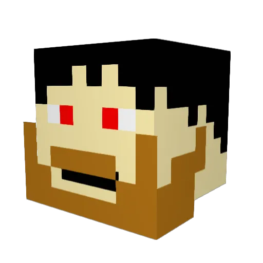 manpopcorn Minecraft avatar head, 3D render