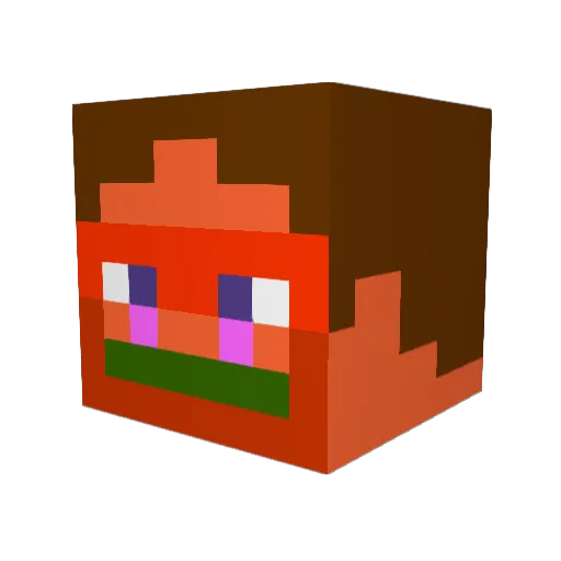 mansoshy Minecraft avatar head, 3D render