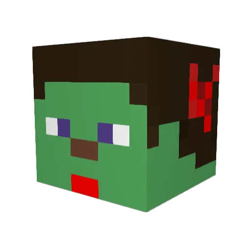 manu13a Minecraft avatar head, 3D render