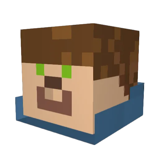 manuper27 Minecraft avatar head, 3D render