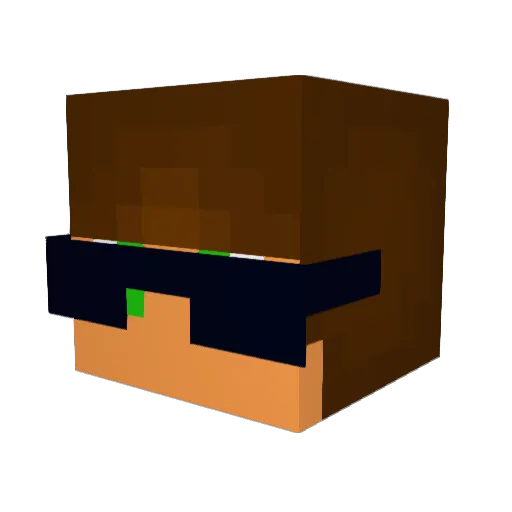 manyClumsy Minecraft avatar head, 3D render