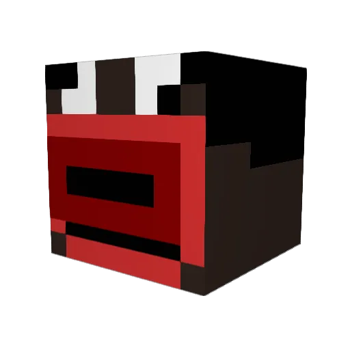 manyPink Minecraft avatar head, 3D render