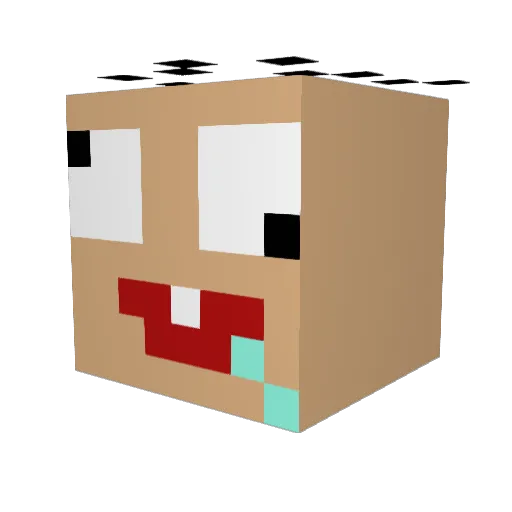manyet Minecraft avatar head, 3D render