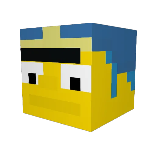 manzzzz Minecraft avatar head, 3D render