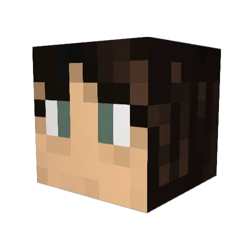 mao_purin Minecraft avatar head, 3D render