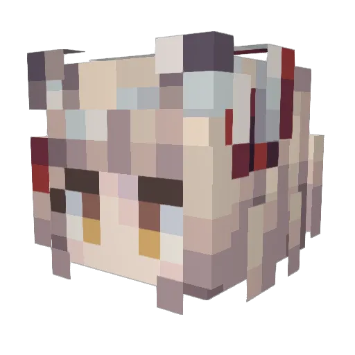 mapotofusama Minecraft avatar head, 3D render