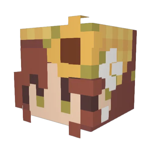 maraiiaa Minecraft avatar head, 3D render