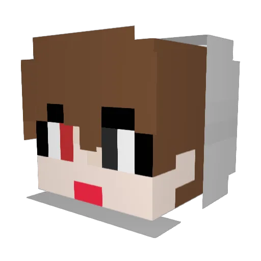 mararro Minecraft avatar head, 3D render