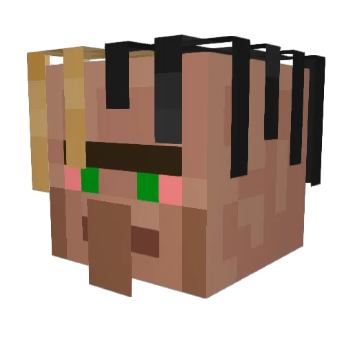 marbinBuber1 Minecraft avatar head, 3D render