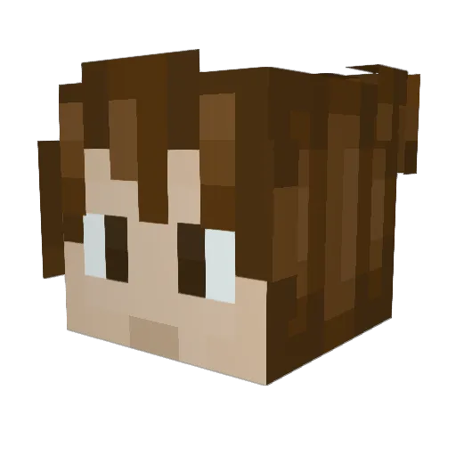 margation Minecraft avatar head, 3D render