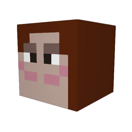 marianari Minecraft avatar head, 3D render