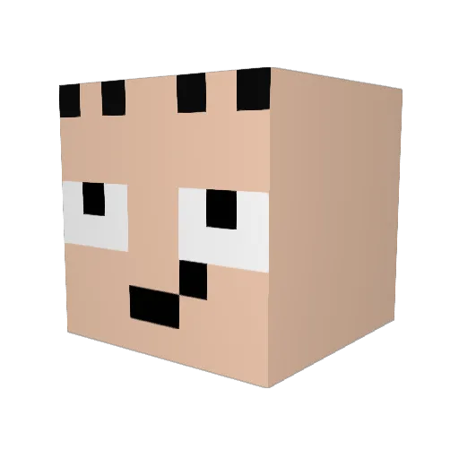 mariankingu Minecraft avatar head, 3D render