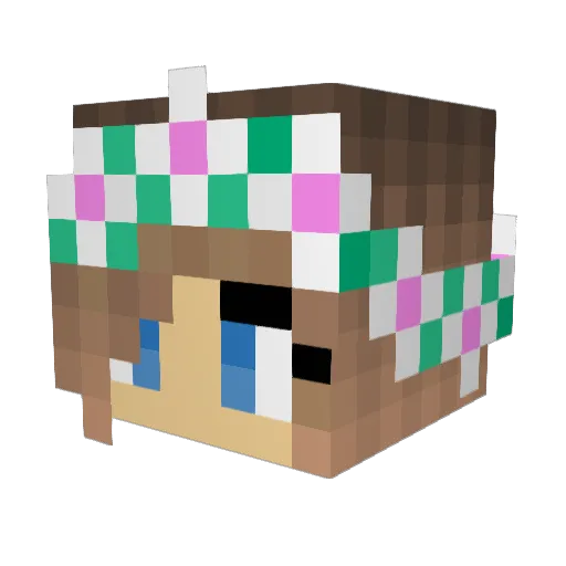 mariathememe Minecraft avatar head, 3D render