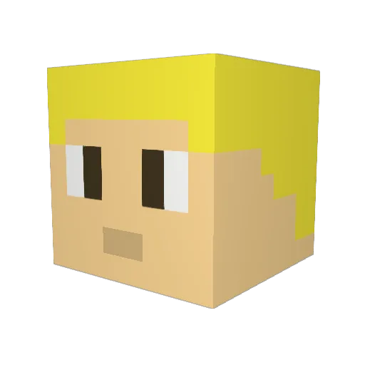 marienutella Minecraft avatar head, 3D render