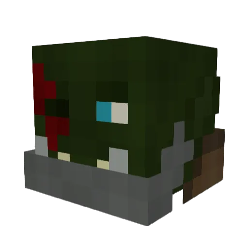 marimbamonk Minecraft avatar head, 3D render