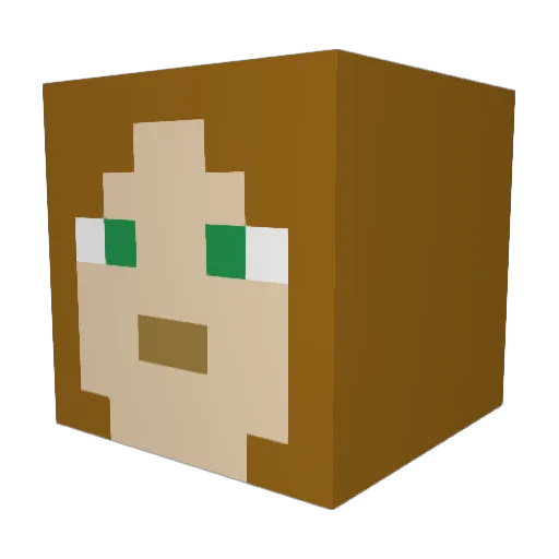 marinaaapp Minecraft avatar head, 3D render