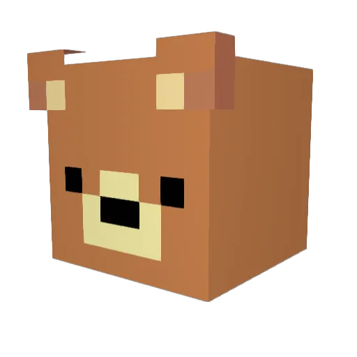 marinara_bear Minecraft avatar head, 3D render