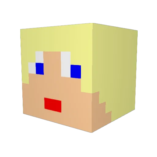 mario2127 Minecraft avatar head, 3D render