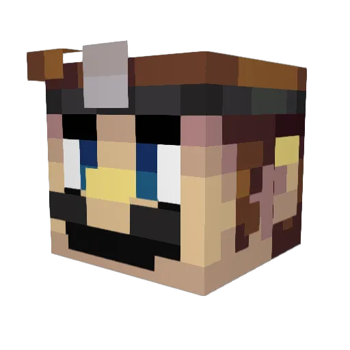 mario64 Minecraft avatar head, 3D render