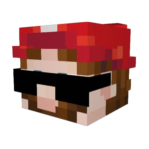 mario_01019 Minecraft avatar head, 3D render