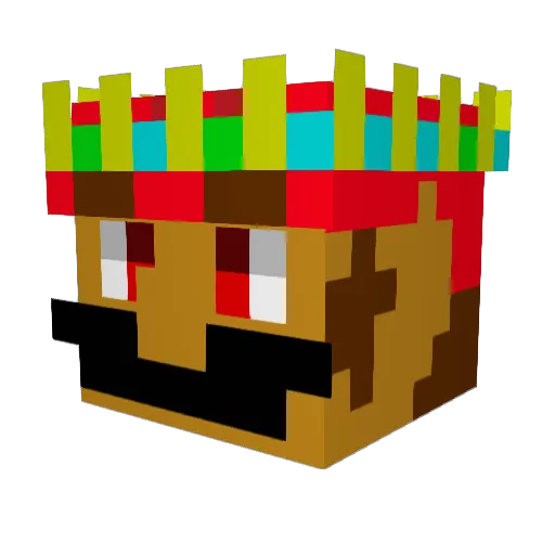 mario_iam_mario Minecraft avatar head, 3D render