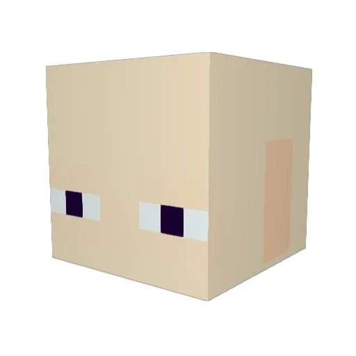 mariobntu Minecraft avatar head, 3D render