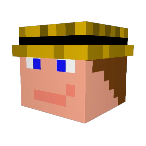 mariodeking Minecraft avatar head, 3D render