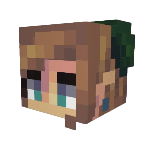 mariohobbs Minecraft avatar head, 3D render