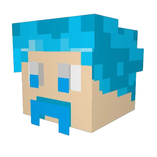 mariojuan Minecraft avatar head, 3D render
