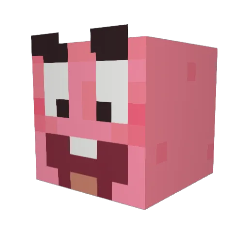 mariokd Minecraft avatar head, 3D render