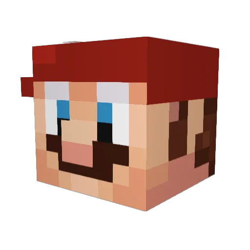 marioparty Minecraft avatar head, 3D render