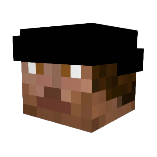 marioro Minecraft avatar head, 3D render