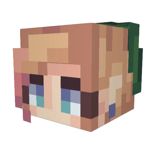 marloumy Minecraft avatar head, 3D render