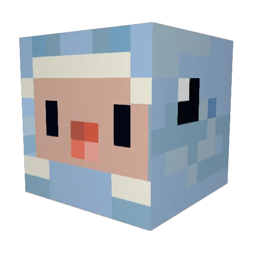 marmoonlight Minecraft avatar head, 3D render