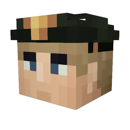 marmosetti Minecraft avatar head, 3D render
