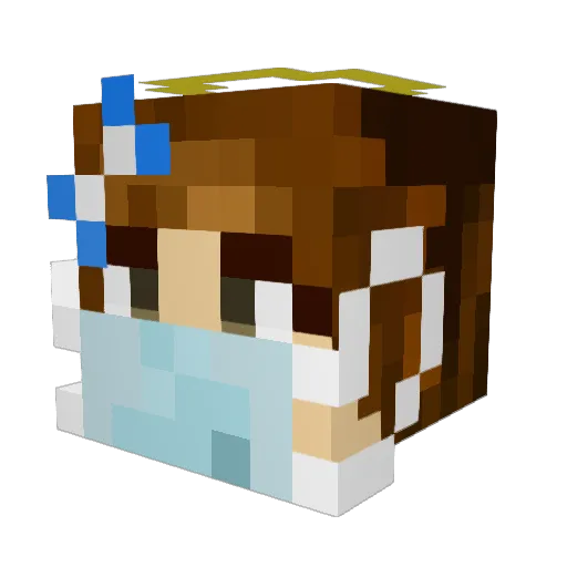 marquesita Minecraft avatar head, 3D render