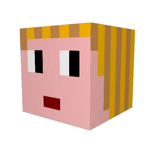 martinafusi Minecraft avatar head, 3D render