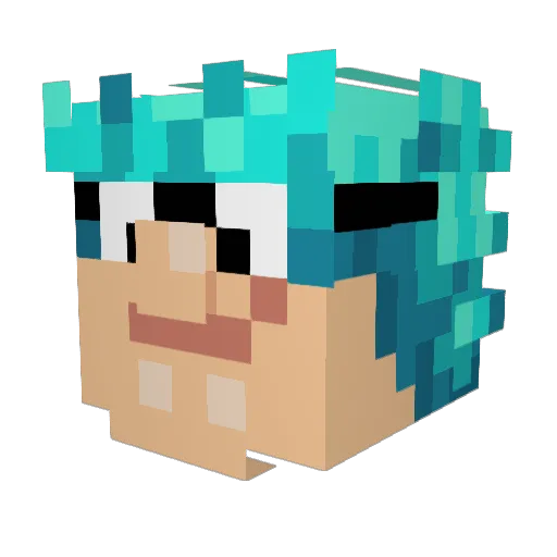 martini1x Minecraft avatar head, 3D render