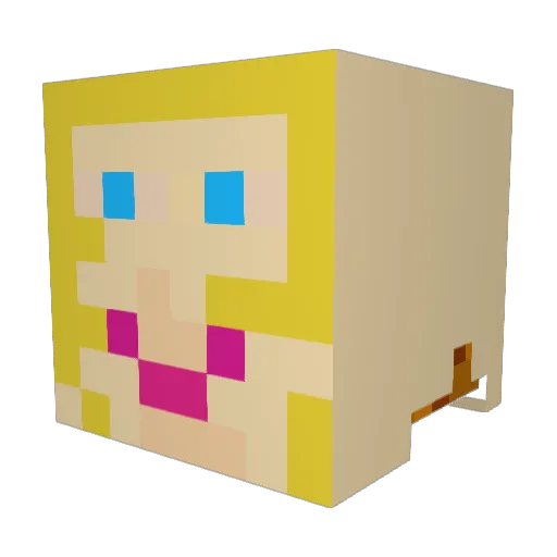maruskip Minecraft avatar head, 3D render