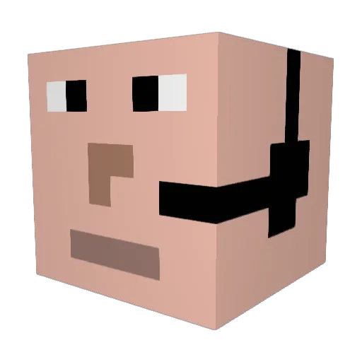 maryuee Minecraft avatar head, 3D render