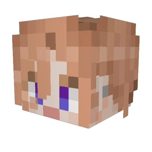 masahime Minecraft avatar head, 3D render