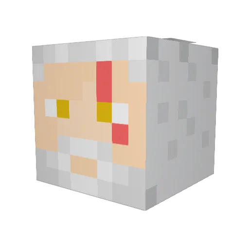 masoro Minecraft avatar head, 3D render