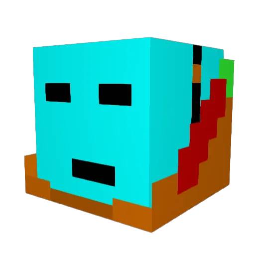 masrab Minecraft avatar head, 3D render