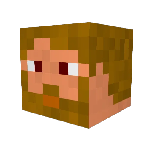 masscort Minecraft avatar head, 3D render