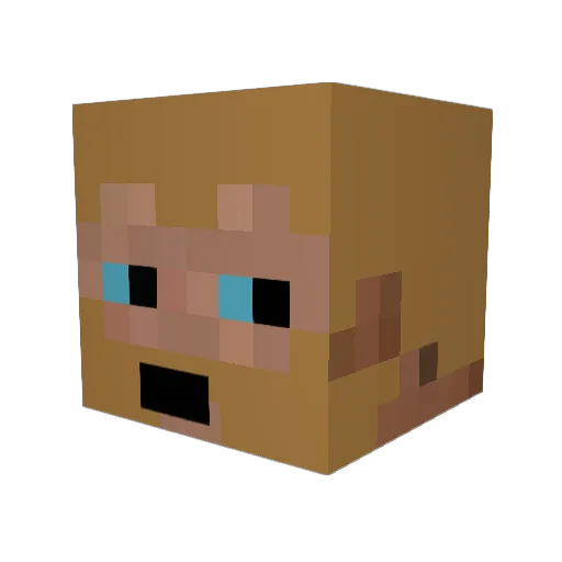 masterabit Minecraft avatar head, 3D render