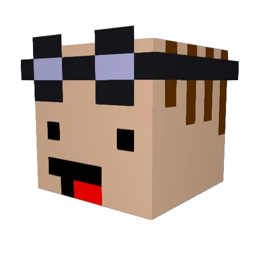 masterconch Minecraft avatar head, 3D render