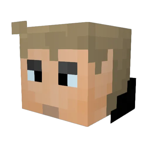 mathiue Minecraft avatar head, 3D render