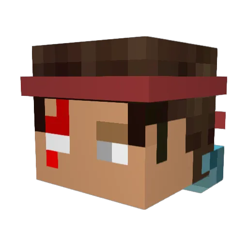 matplum Minecraft avatar head, 3D render