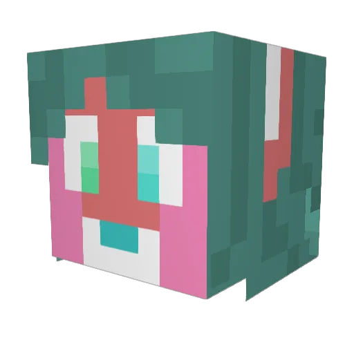mattuary Minecraft avatar head, 3D render